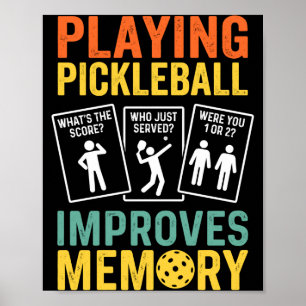 Poster Jouer au pickleball améliore la mémoire drôle vint