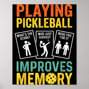 Poster Jouer au pickleball améliore la mémoire drôle vint