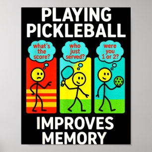 Poster Jouer au pickleball améliore la mémoire - joueur d