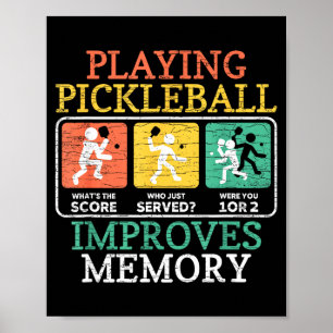 Poster Jouer au pickleball améliore la mémoire pickleball