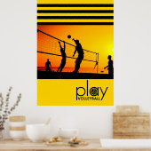 Poster Jouer au volley-ball (Cuisine)