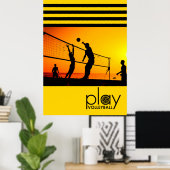 Poster Jouer au volley-ball (Bureau à domicile)