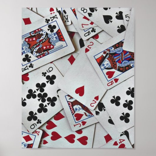 Poster Jouer Cartes Poker Jeux Reine Roi (Devant)