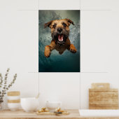 Poster Jouer Chien nager Design sous-marin (Cuisine)