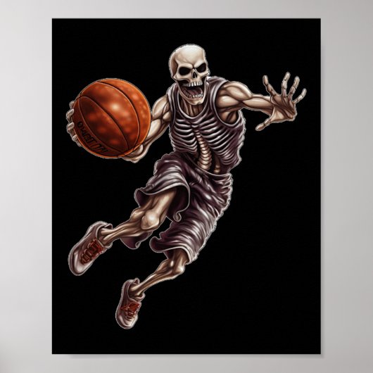 Poster Jouer Cool de basket-ball drôle Halloween 1 (Devant)