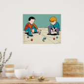 Poster Jouer des billes - Jouets pour enfants (Cuisine)