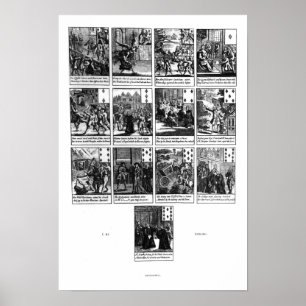 Poster Jouer des cartes représentant la destitution