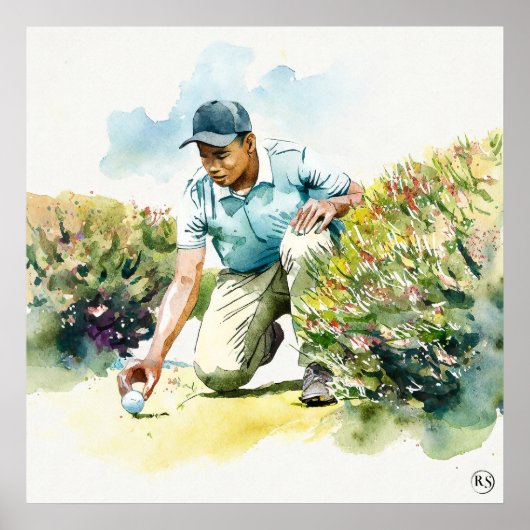 Poster Jouer là où il est - Golf Art Print (Devant)