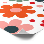 Poster Jouer Motif de fleurs rétro (Coin)