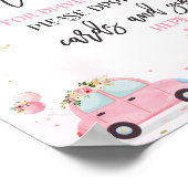 Poster Jouer Par Cartes Baby showers Cadeaux Signal Rose  (Coin)