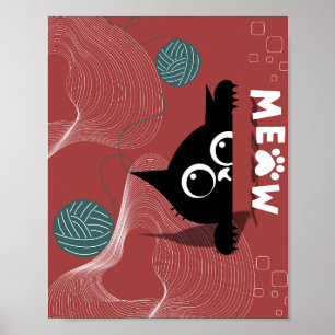Poster Jouer Peek : Chat & Fils Whimsy