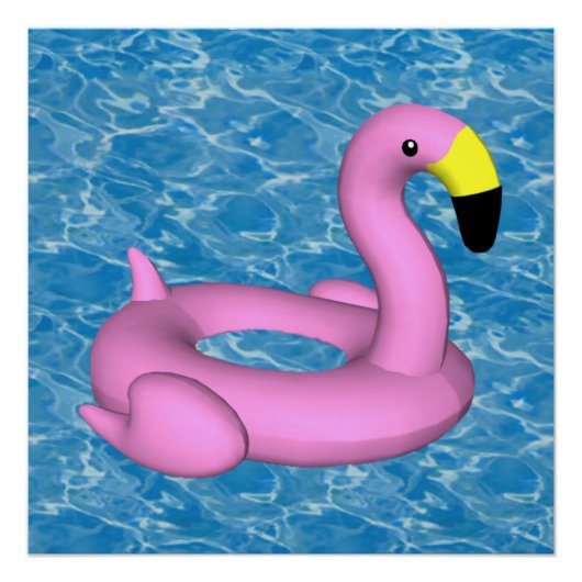 Poster Jouet de piscine flamand rose (Devant)