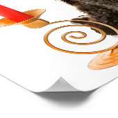 Poster Jouet noir de Noël Chien de caniche habillé en ren (Coin)