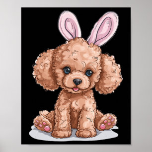 Poster Jouet Poodle Chien se reproduire Joyeux Pâques Hom