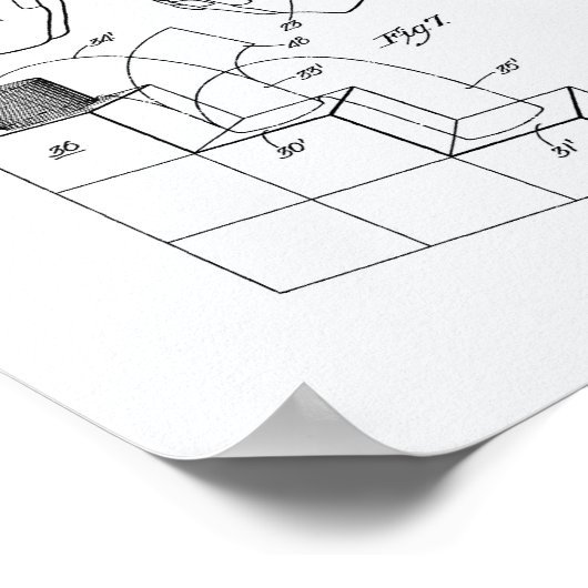 Poster Jouet Slinky 1946 Art breveté - Livre blanc (Coin)