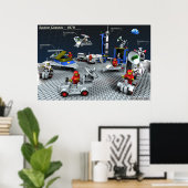 Poster Jouets en briques de '79 recréés en 3D (Bureau à domicile)