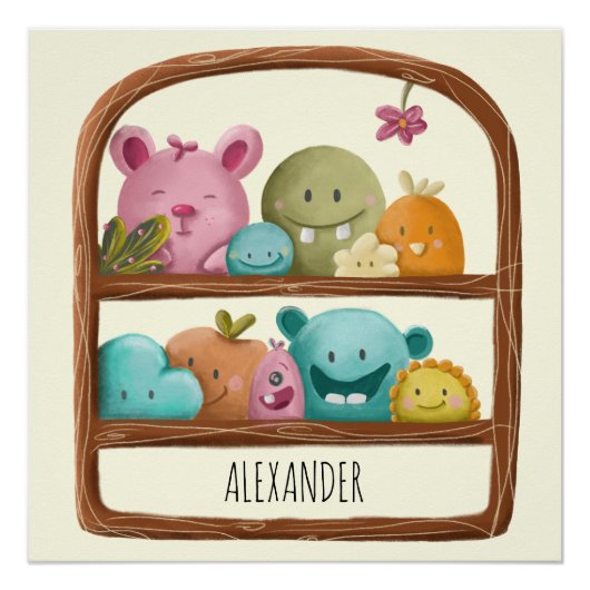 Poster Jouets Monster Cute Décor Nursery Personnalisé (Devant)