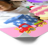 Poster Jouets pour enfants roses mignonette Fête d'annive (Coin)