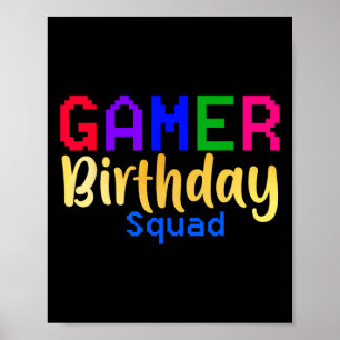 Poster Joueur Anniversaire Squad Party Joyeux B-day jeu v