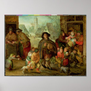 Poster Joueur aveugle Hurdy Gurdy