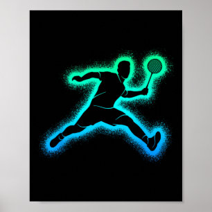 Poster Joueur Badminton Navette Hommes Garçons Badminton
