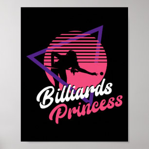 Poster Joueur Billard Ball Girl Retro Vintage Bill