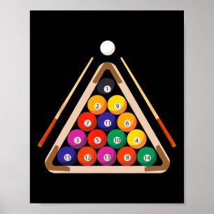 Poster Joueur Billard Et Billard Stick