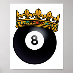 Poster Joueur billard King Crown Pool Table Snooker Pyr
