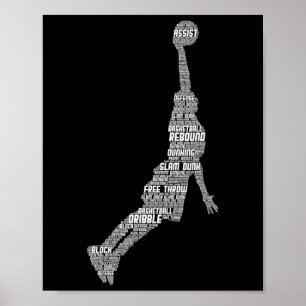 Poster Joueur Bysketbyll Entraîneur Enfants Garçons Homme