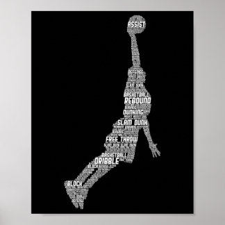 Poster Joueur Bysketbyll Entraîneur Enfants Garçons Homme