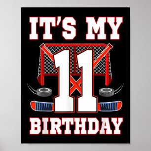 Poster Joueur de 11e anniversaire de hockey sur glace 11