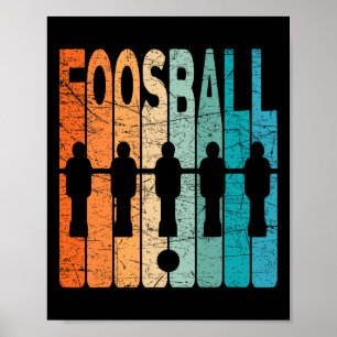Poster Joueur de baby-foot vintage rétro Foosll