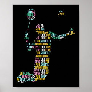 Poster Joueur de Badminton