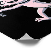 Poster Joueur de badminton axolotl navette sport  (Coin)