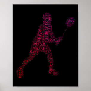 Poster Joueur de badminton de squash de badminton de nave