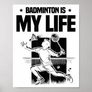 Poster Joueur de badminton drôle aime la conception de na