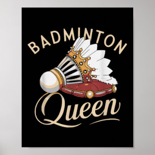 Poster Joueur de badminton drôle conception d'amour de na