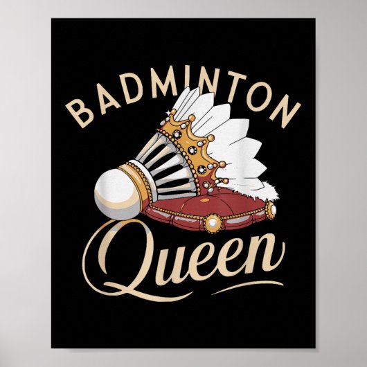 Poster Joueur de badminton drôle conception d'amour de na (Devant)
