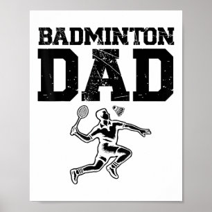 Poster Joueur de badminton drôle conception de navette d'