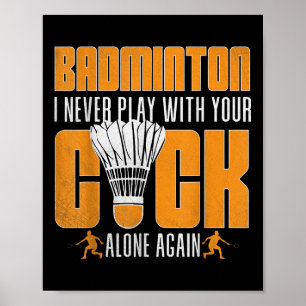 Poster Joueur de badminton drôle de volants humour sports