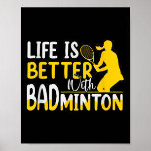 Poster Joueur de badminton en raquette de Volant de badmi