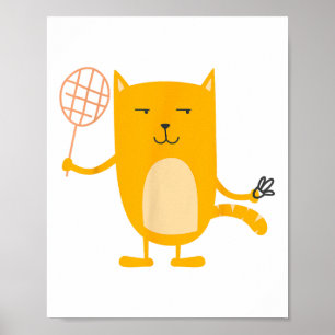 Poster Joueur de badminton graphique de chat Navette Spor