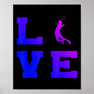 Poster Joueur de badminton hommes femmes badminton volant