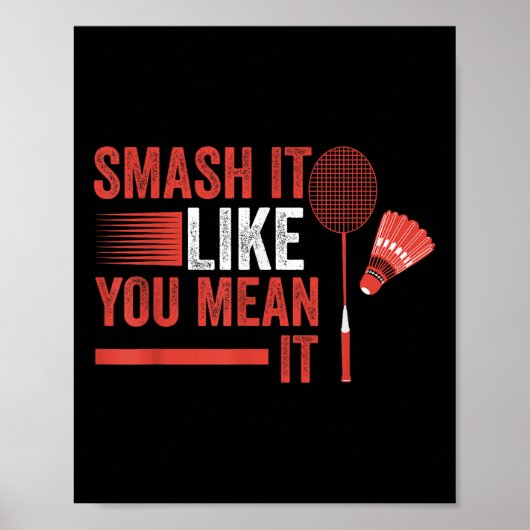 Poster Joueur de badminton navette (Devant)