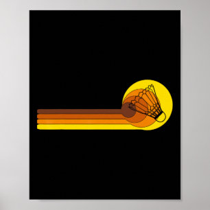 Poster Joueur de badminton navette les années 70 année Vi