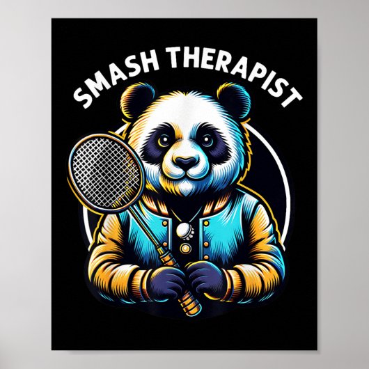 Poster Joueur de badminton Pun Thérapeute de smash de nav (Devant)