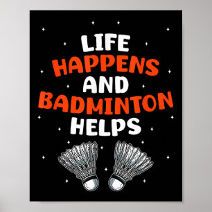 Poster Joueur de badminton sarcastique jeu match humour b