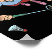Poster Joueur de badminton sautant (Coin)