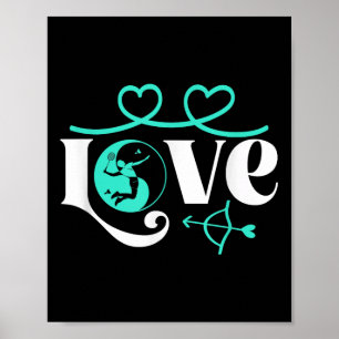 Poster Joueur de badminton Shuttle Yin-yang-love Badmin