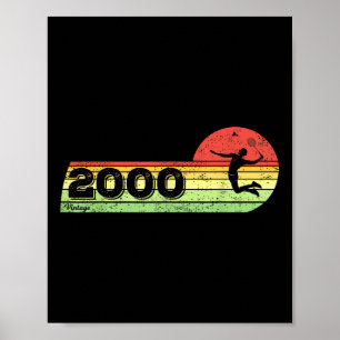 Poster Joueur de badminton Vintage 2000 Birthday Shuttle